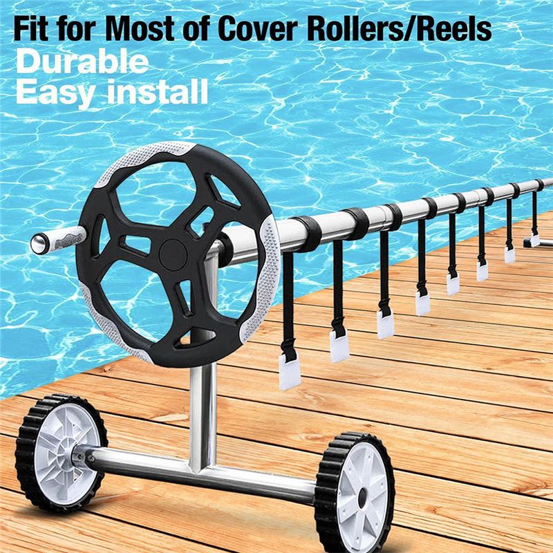 Reel Cover - ABPF 24 個スイミングプールカバーローラーアタッチメントストラップキットユニバーサルソーラーブランケットリールナイロンウェビングストリップバックルファスナー